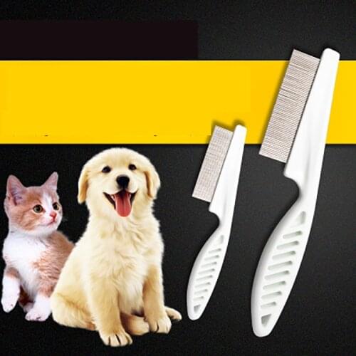 Dog Pet Hair Grooming Comb Flea Shedding Brush Puppy Cat Dog Handhold Stainless Hair Combs Cat Dog Bath Cleaning Supplies