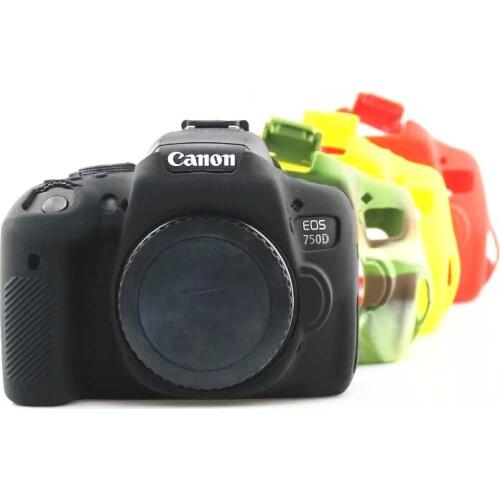 Rubber Silicon Case Cover Protector Soft Housing Frame for Canon 750D Rebel T6i Kiss X8i DSLR Camera