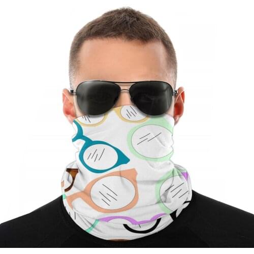 Glasses Scarf Half Face Mask Men Women Halloween Tube Scarf Seamless Bandana Dustproof Headband Biking Hiking