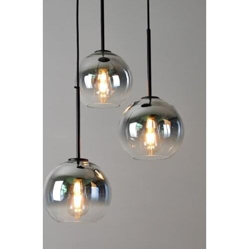 Modern glass pendant lights Nordic creative minimalist restaurant bar bar living dinning room bedroom single head pendant lamp