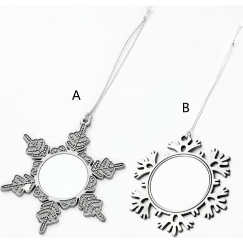 Sublimation Blank Pendant Heat Transfer Christmas Snowflakes Car Hanging Ornaments for Holiday Party Gifts DIY Crafts Decoration