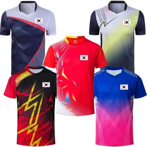 Korea Flag Tennis T Shirt For Men Women, Quick Dry Badminton Shirt Sport Kits, Girl Table tennis Jerseys, Team Athletic Tops tee