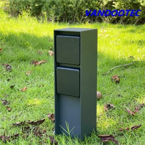 Outdoor Socket 2-Way EU Sockets 3680W 16A Aluminium Body Energy Column Waterproof Garden Socket for Garden décor Lawn Mower