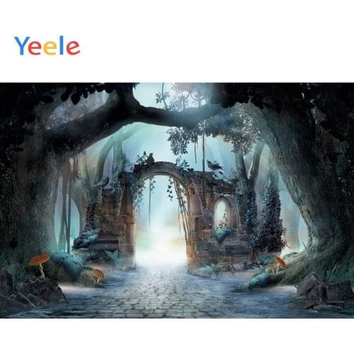 Dreamy Fantasy Forest Jungle Tree Mushroom Summer Tropical Backdrop Vinyl Photography Background For Photo Shoot Photophone