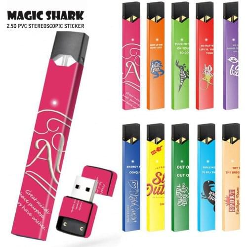 Magic Shark Fashion Bumpy Sticker For Juul Skin Wrap Film Paper Cover Sticker Electronic Cigarette Skin Case