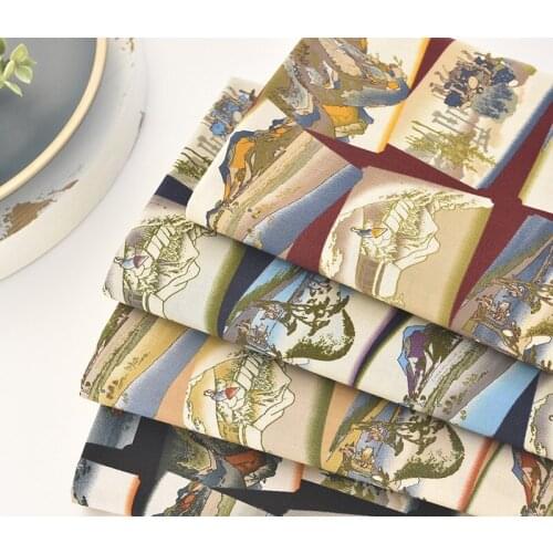 Japan vintage Fuji fabric Retro style fabric bronz cotton fabric for DIY Bag 1 order=50cm*110cm