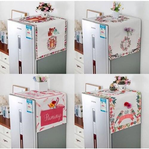 Japanese Cotton Linen Cloth Washing Machine Cover Household Dust Cover Sunscreen Waterproof Refrigerator Microwave Oven Cover