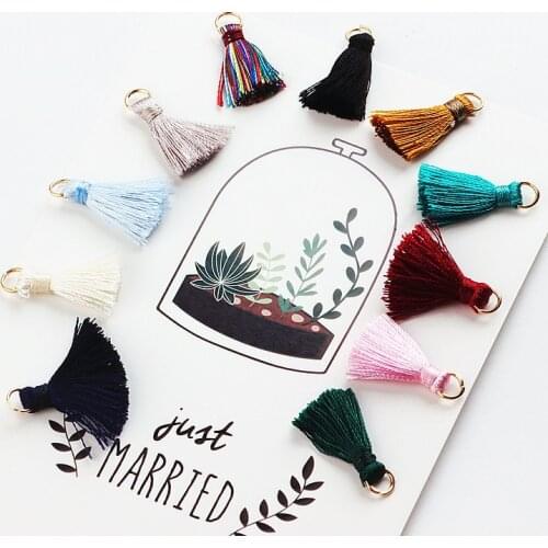 DIY handmade jewelry accessories color cotton Tassel earrings small pendant chain material mobile