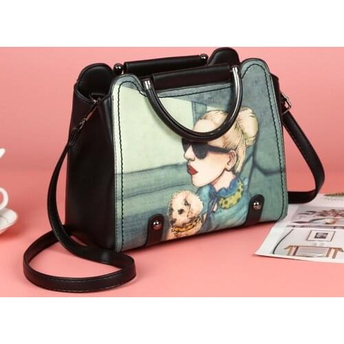 Womens shoulder bag fashion pattern female crossbody bag large capacity ladies handbag PU European and American luxury design