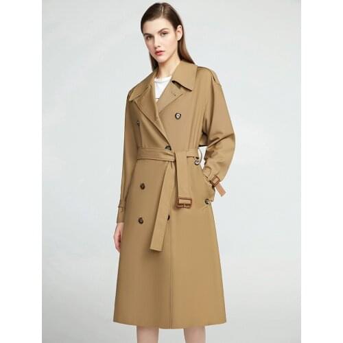 Anti wrinkle windbreaker womens 2021 new spring and autumn middle and long aging texture temperament this years popular coat