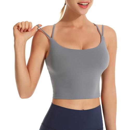 Women Sports Tops Yoga Running Workout Crop Top Fitness Vest Breathable Quik Dry Padded Non-wire Tank Tops for Gym Home Streets