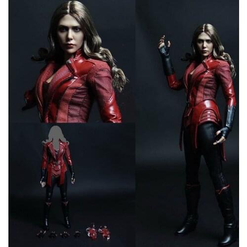 1/6 Scale Female Figure Full Set Model Elizabeth Olsen Scarlet Witch Head Sculpt Clothes Accessory for 12 in Action Figure Body