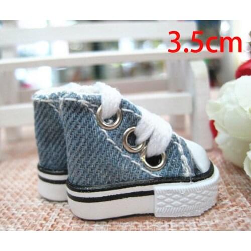 1Pair 3.5cm Jeans Canva Shoes For Blythe Dolls Casual Shoes For Barbie Doll House Mini Shoes For 1/6 BJD Doll Accessories Toy