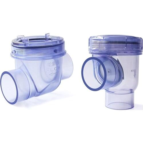 1pc 50mm PVC Blue Transparent Check Valve Anti-Backflow Check Valve Kitchen Sewer Pipe Water Pipe One-Way Valve