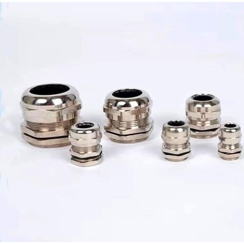 1pc / lot brass nickel Metal IP68 waterproof cable glands Cable bushings connector for 3-44mm high quality cable