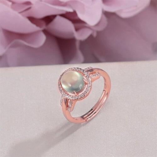 100% Silver Prehnite Rings For Women Fine Jewelry Natural 8*7mm Oval Green Gemstone 18K Rose Gold Plated Wedding Ring R-PR002