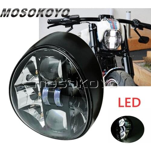 12v LED Headlight HI/LO Beam Projector Head Lamp White DRL Daylight Running Light for Harley Softail Breakout 114 FXBR FXBRS