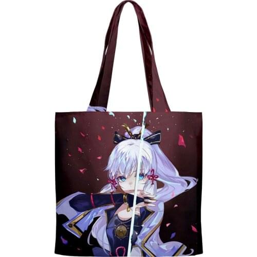 2021 Genshin Impact Kamisato Ayaka Tote Bag Unisex Travel shoulder Women Reusable Foldable Shopping Hand bags Collage Book Bag