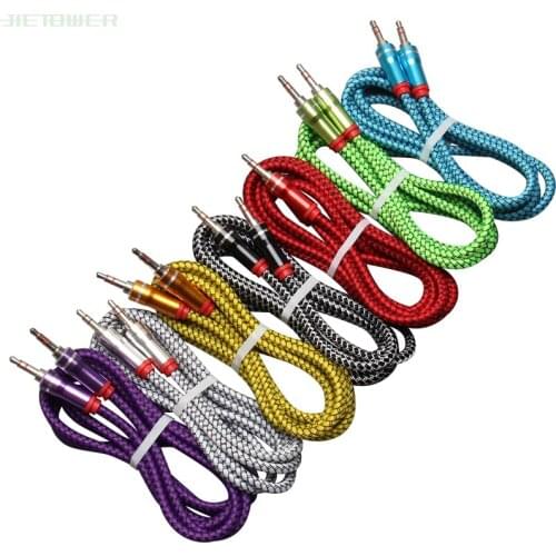 3.5mm Aux Cable Audio Cable Stereo Male To Male Aux Cord Cable Nylon Braided Audio Cable For Mp3 Speaker Car 100pcs/lolt