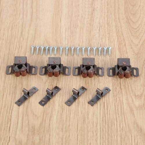 4pcs Door Stopper Screws Furniture Magnet Closer Damper Buffer Cabinet Roller Catches Furniture Hardware 43*28mm with Screws