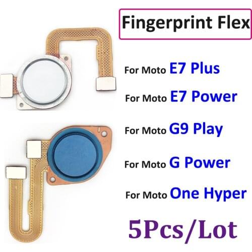 5Pcs/Lot,For Moto G9 Play One Hyper G Power E7 Plus Fingerprint Sensor Home Return Key Menu Button Flex Ribbon Cable