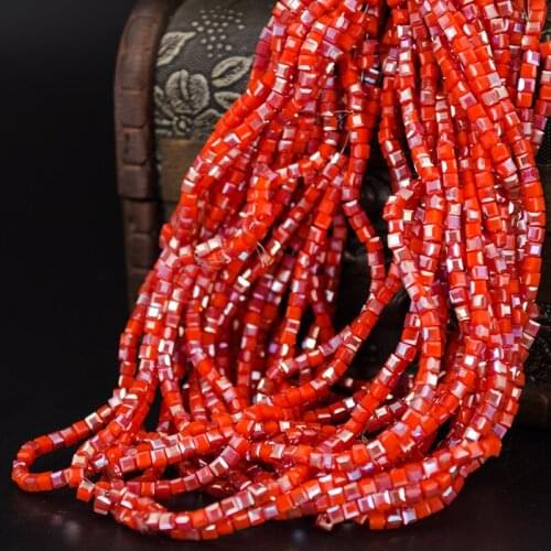 5A qaulity !!!3MM 95 piece/lot Cube crystal glass beads DIY Apparel Sewing Garment Beads