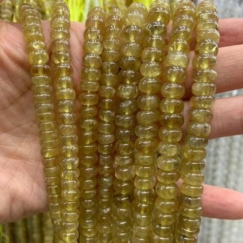 AAA Natural Yellow Apatite Stone Beads 15'' Rondelle DIY Loose Beads For Jewelry Making Beads Bracelet Necklace For Women Men