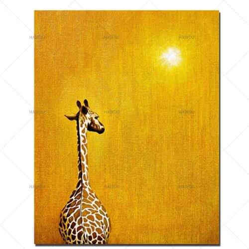 Abstract Oil Painting In The Sunset Hand Pictures Modern Wall Art Abstract Animal Giraffe Pictures Oil Painting On Canvas Decor