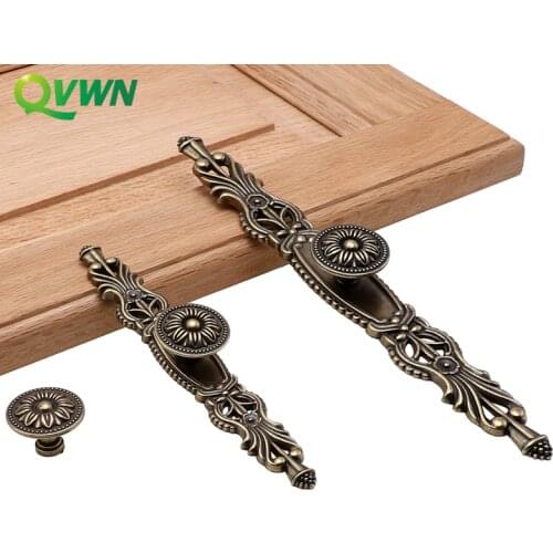 QVWN Antique Bronze Kitchen Cabinet Drawer Knobs And Handles Dresser Cupboard Wardrobe Furniture Pulls Handle Wooden Box Jewelry