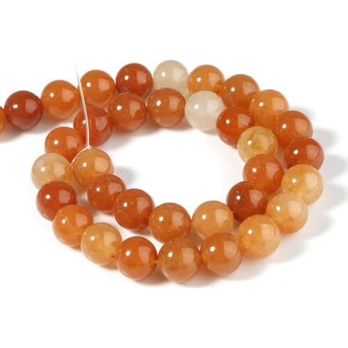 8mm Natural Stone Yellow Beads Round Beads for Jewelry Making Necklace DIY Handmade Bracelet Bulk Wholesale 15