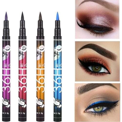 Colorful Waterproof 36H Eyeliner Pencil Long-lasting Quick Dry Not Blooming Colorful Liquid Eye Liner Pen Makeup Cosmetic TSLM1