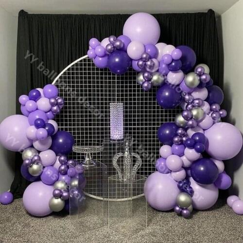 Baby Shower DIY Chrome Purple s Garland Happy Birthday Party Sliver Decor Adult/Kid Wedding Decoration Supplies