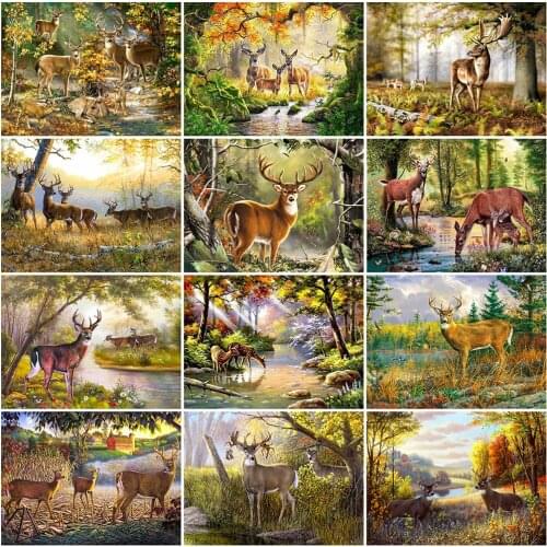 Evershine Diamond Painting Deer Mosaic Animals Diamond Embroidery Autumn New Arrival Cross Stitch Rhinestone Art Holiday Gifts