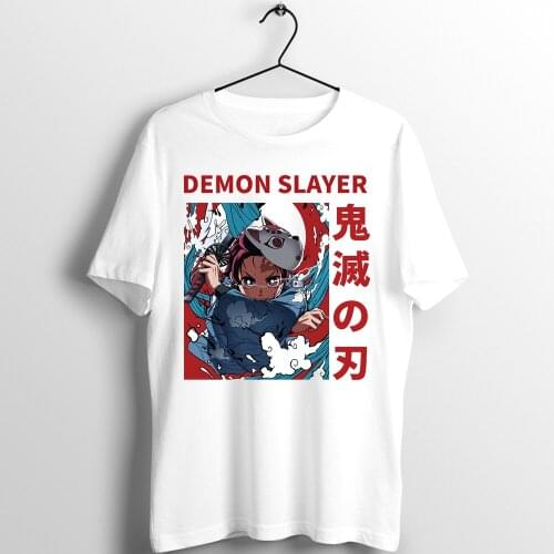 Unisex T Shirt Men Women Demon Slayer Blade of Demon Destruction Nezuko Cherry Blossoms basic white custom Printed Tee clothing