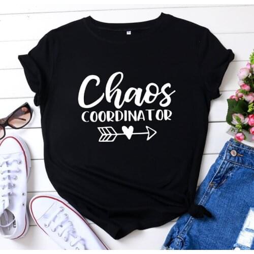 Chaos coordina tor printed casual 100% cotton short-sleeved T-shirt women y2k aesthetic summer plus size t shirt t shirts