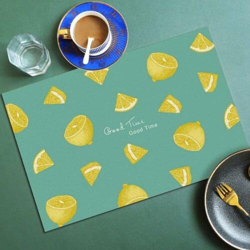 Table Mat Colorful Fruit Print Waterproof Placemat Heat Insulation Anti-skidding Washable Durable Kitchen Accessories