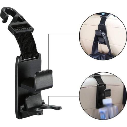 Car Seat Headrest Hook 4 Pack Universal Car Storage Hanger Holder Hooks Vehicle Durable Backseat Hanger For Handbag Grocery Bag