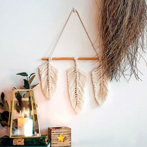 Leaf Tassel Macrame Tapestry Boho Decor Macrame Wall Hanging Room Decoration Farmhouse Dorm Room Decor Gift