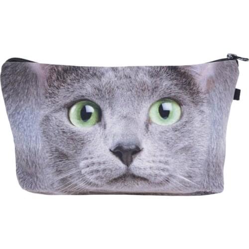 Fashion Cosmetic Bag Print Women Brand makeup bags Cute bag headset candy Cosmetic Bagsdigital printing Collection men cat new