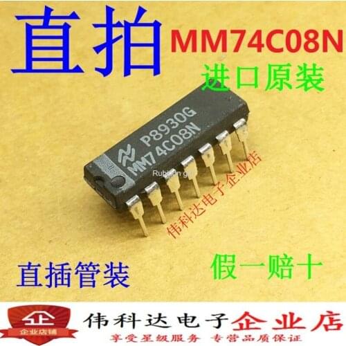 New MM74C08N 74C08N DIP14 straight plug imported original fake one pay ten