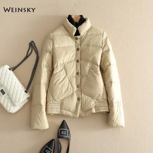 New Women Short Down Jacket White Duck Down Jackets Winter Warm Casual Style Coats Female Outwear