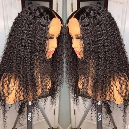 Deep Wave Closure Wig Human Hair Lace Frontal Wigs 180 Lace Front Wig Pre Plucked Bleached Knots Wigs Remy 4x4 Frontal Lace Wig