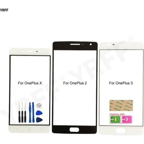 For OnePlus X Front Glass Touth Panel For OnePlus 3 2 (No Touch Screen) Outer Glass Cover 1+2 1+3 Repair Assembly Parts