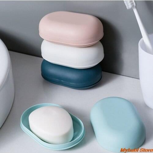 Plastic Bathroom Soap Box Tray Dish Storage Holder Shower Bathroom Accessories Soap Dish Holder Box Home Travel Soap Organizer