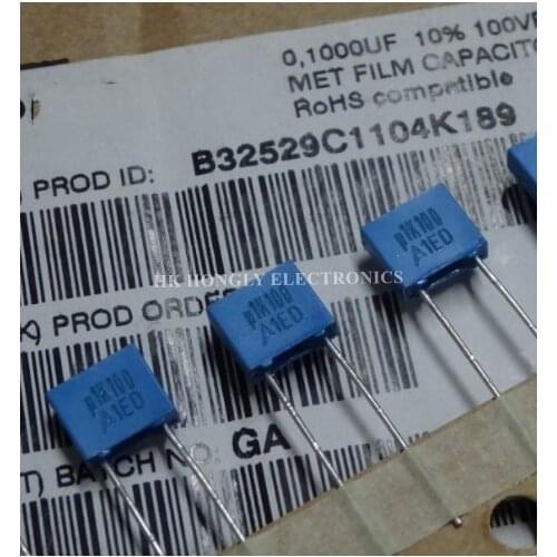 50PCS B32529 U1K100 U1J100 U39J100 0.1UF 0.39UF 104 394 K J 100V P=5mm FILM CAPACITOR