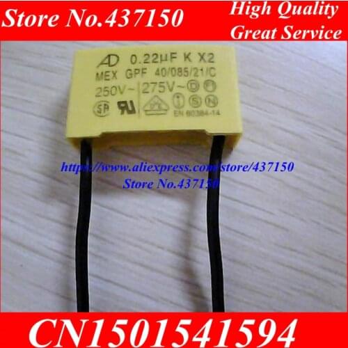 Manufacturer Lead AD 224K 275V 0.22UF K X2 Safety Capacitor 224
