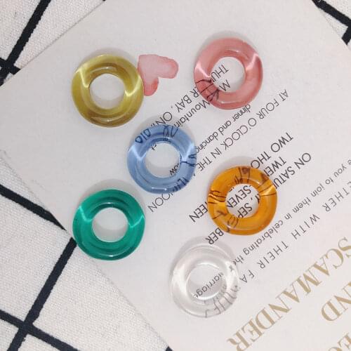 Transparent acrylic glass texture irregular circle resin pendant diy ear jewelry bracelet material accessories 6pcs
