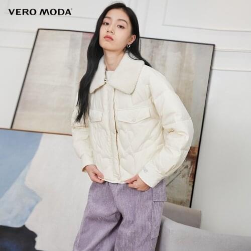 Vero Moda Women Letter Print Comfortable Detachable Fur Collar Short Down Jacket | 320423048