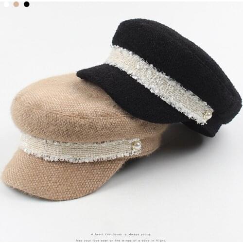 Hat womens autumn and winter Caps new temperament flat cap Korean fashion wild British casual navy hat