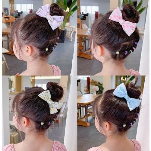 HigoodChildrens hair balls and distribute rod bowknot is lovely flowers don't hurt hair headwear girl buds head dish hair